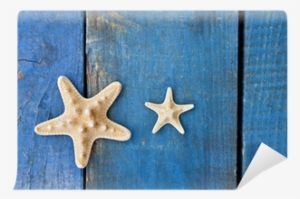 Estrellas De Mar Sobre Madera Azul Wall Mural • Pixers® - Star