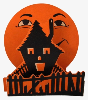 Beistle Halloween 3d Fold Out Haunted House And Moon - Beistle Halloween Png