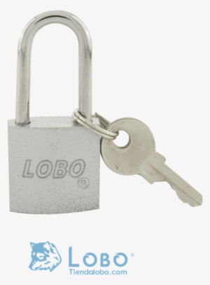 Candado Con Llave Plana Y Gancho Largo Hierro Plata - Security