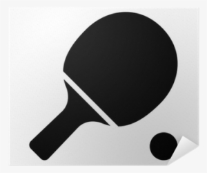 Ping Pong Table Tennis Paddle With Ball Flat Icon Poster - Table Tennis