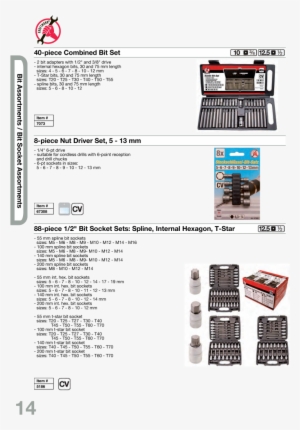 Kraftmann 5186 3 Bit Socket Sets, 12.5 Mm (1/2"), 88