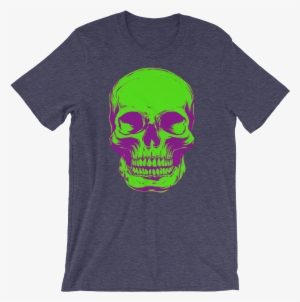 Green Skull Short Sleeve Unisex T Shirt - Halloween Party Supplies Fun Characters In Costume