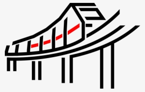 Vector Illustration Of Monorail Elevated Public Transportation - Mono Rail Vector Png