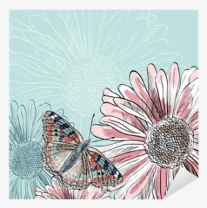 Vinilo Pixerstick Ilustración De Hermosas Mariposas - Chrysanths