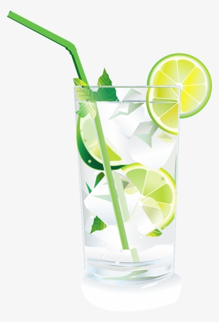 Cup With Green Drink And A Straw - Desenho De Copo De Caipirinha