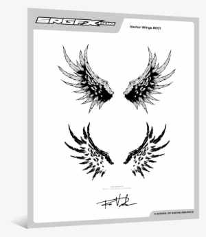 Hand Drawn Vector Wings - Racing Wings Art