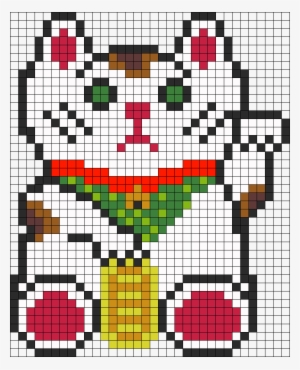 Maneki Neko Lucky Cat Perler Bead Pattern / Bead Sprite - China Perler Bead Patterns