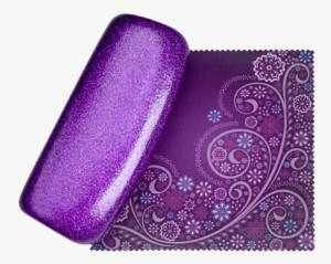 Mystic Purple Premium Fashion Women's Hard Eyeglasses - Purple Glitter Glasses Case