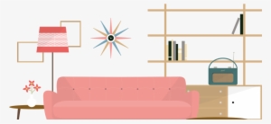 1950s Interior Design Illustration - Illustration Design Interior