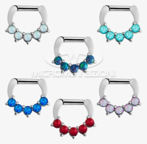 Steel Septum Clicker With Synthetic Opal Septum - Steel