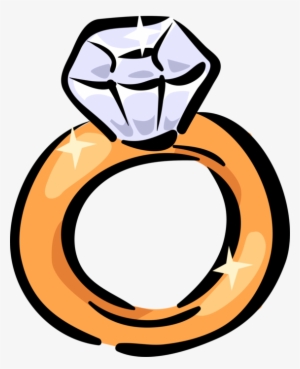 Vector Illustration Of Wedding Engagement Or Promise - Anel Vetor Png