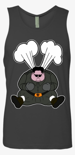 Men's Heavy Metal Graphic Tank Top Of An Angry Kim - Neckline