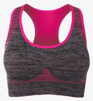 Scoop Acolchado Sujetador De Los Deportes - Gray And Pink Sports Bra