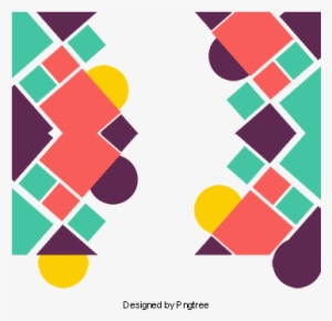 Color Abstract Geometric Borders, Vector Material, - Vector Graphics