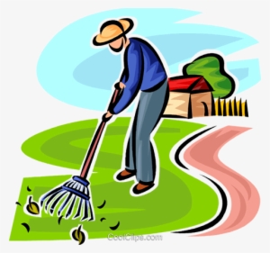 Garden Clipart Man - Cleaning The Yard Clipart