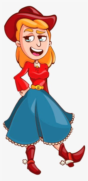 Cowboy Girl Vector Png Transparent Image - Cartoon