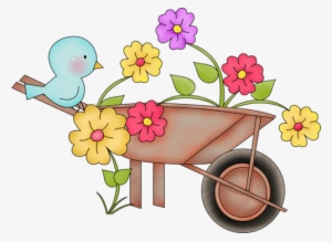 View Album On Yandex - Wheelbarrow With Flowers Clipart