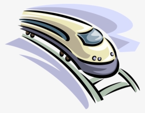 Vector Illustration Of High Speed Bullet Train Rail - Rail Transport