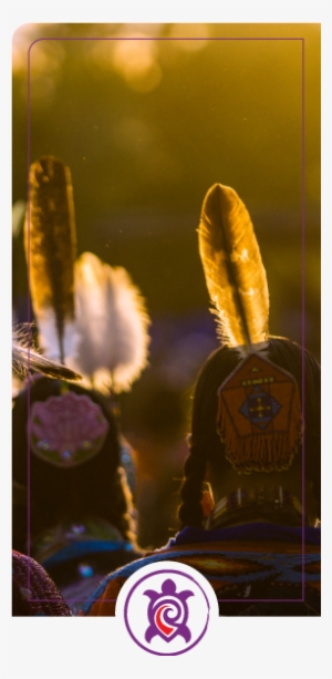 Backs Of Two Men With Feathers In Their Hair - Hair