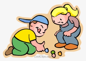 Little Boy And Girl With Marbles Royalty Free Vector - Ejemplos De Los Juegos Tradicionales