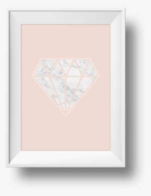 Marble Diamond Print On Blush Background - Triangle