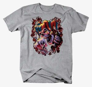 Image Is Loading Evil Skeleton Joker Holdong Playing - Biker T-shirt Wicked Jester Skull Aces Tee