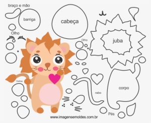 Molde De Leão Para Eva, Feltro E Artesanato - Moldes De Leão Para Colorir