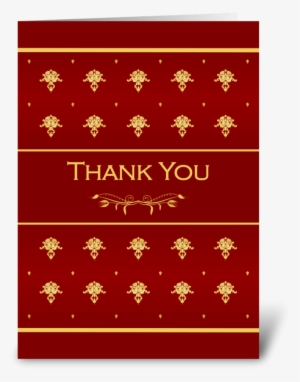 Thank You Luxury Red And Gold Damask Greeting Card