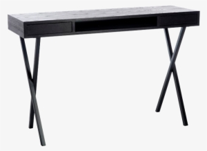 Escritorio Moderno Negro - J-line Desk Modern Rectangle 2 Shelves Wood Black 20.2