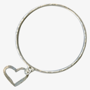 Danon Silver Bangle With Hollow Heart - Bangle