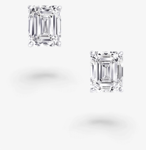 A Pair Of Classic Graff Emerald Cut Diamond Stud Earrings - Ring