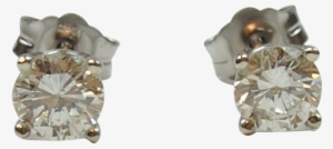 14k - Vintage 14k White Gold .81 Ctw Diamond Stud Earrings