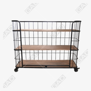 Broad Iron Wooden Shelf -industrial Furniture - Shelf
