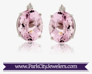 Morganite & Diamond Stud Earrings - Snowflake Necklace Gold