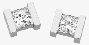 Bar Set Princess Cut Diamond Stud Earrings C903 - Princess Cut Diamond Earrings Designs