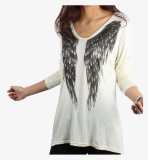 Blusa Blanca Alas Negras Pecho - Blusa Blanca Con Alas Negras