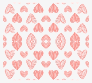 Valentine's Day Pink Hand Drawn Hearts Cute Valentines - Heart