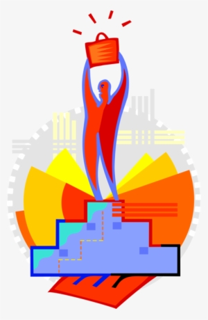 Vector Illustration Of Human Figure On Winners Podium - Amy D. Waterman