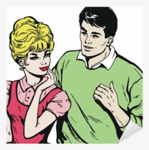 Ilustracion Con Una Pareja De Jovenes Sticker • Pixers® - Couple