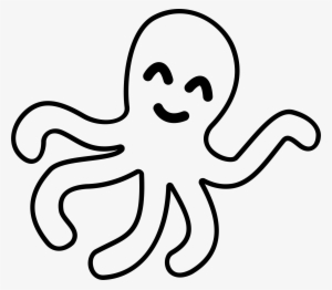 Baby Octopus Redrawn Icons Png - Outline Of A Octopus