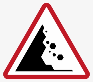 Open - Beware Of Falling Rocks Sign