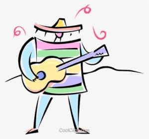 Mexican Guitar Player Royalty Free Vector Clip Art - Clip Art