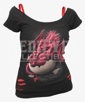 Growing Pains 2 In 1 Ripped Womens Shirt - Gothic Skull Shirts Women