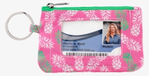 Pineapple Pink Womens 3 X 5 Inch Small Polyester Wallet