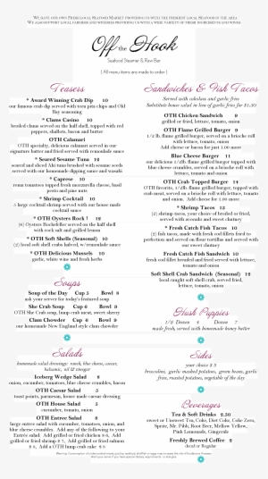 Off The Hook Seafood Restaurant & Market, Chesapeake - Étiquette Du Fournisseur Simdut 2015
