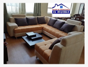 Mueble L Naranja Y Beis - Living Room