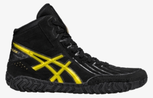 Lightbox - Asics Black And Gold Wrestling Shoes