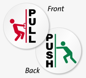 Pull Push With Graphic 2-sided Label - Do Not Push Or Pull