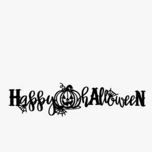 Happy Halloween Title Scrapbook Cut File Cute Clipart - Scalable Vector Graphics