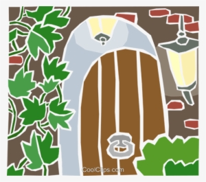 Stone Entryway With Vines Royalty Free Vector Clip - Illustration
